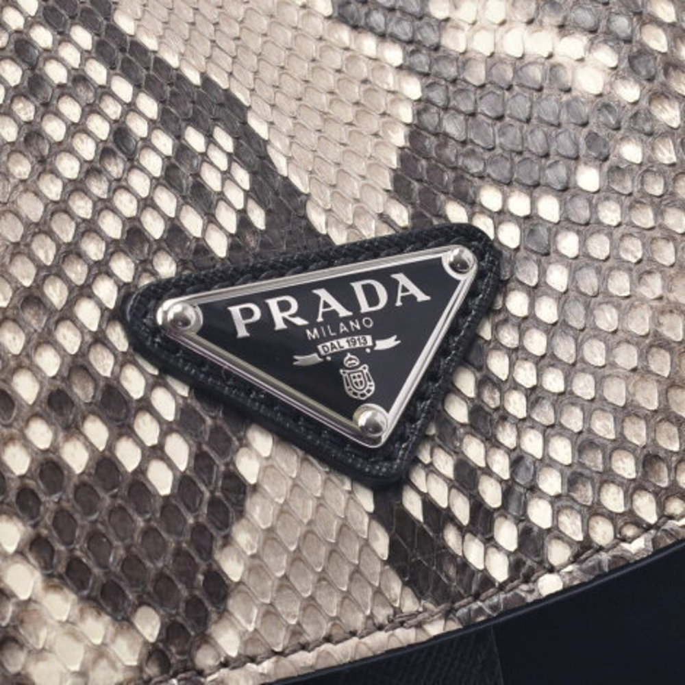 Prada Backpack Black Nylon Python Rucksack Backpa… - image 7